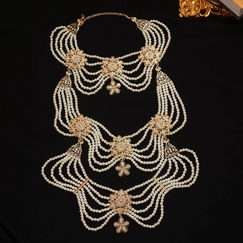 Большой жемчужный ожерелье RLOPAY для невесты ювелирные изделия с кристаллами