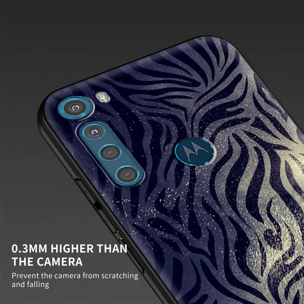 Case for Motorola Moto G9 Play G8 Power Lite One Fusion Plus Hyper G30 Black G Stylus Phone Cover Funda Luxury Leopard Painted