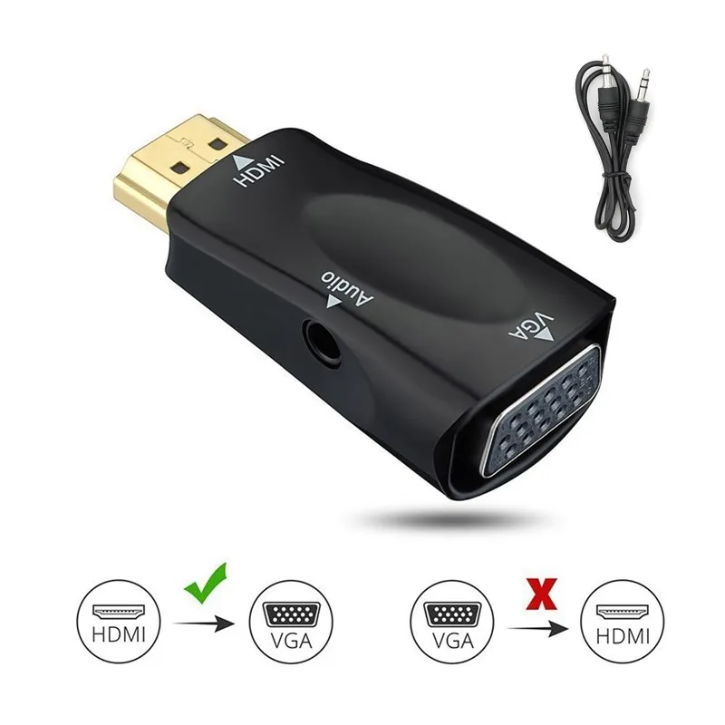 Onvian HDMI к VGA адаптер папа женскому HD 1080P Аудио кабель конвертер для ПК ноутбук ТВ