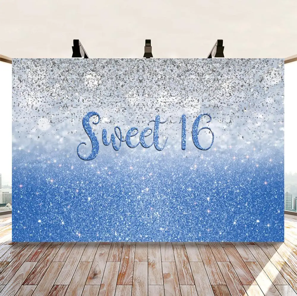 

Милый фон для фотосъемки на день рождения 16 дюймов Серебряный и фиолетовый фон на день рождения шестнадцать баннеров фоны для фотостудии