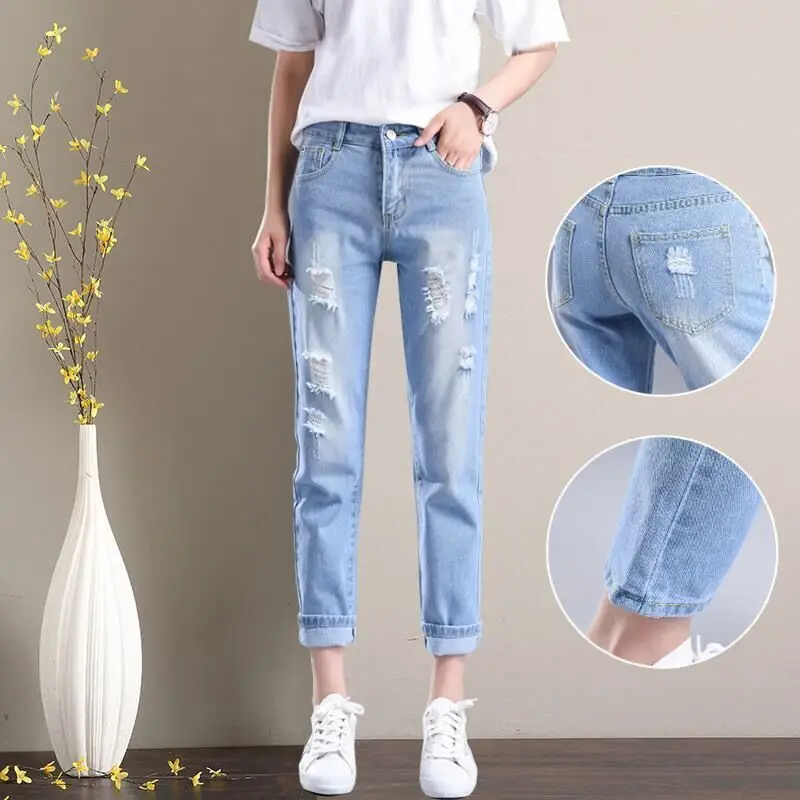 Women's 2021 New Spring And Summer Korean Versatile High Waist Slim Harlan Capris Women's Pants