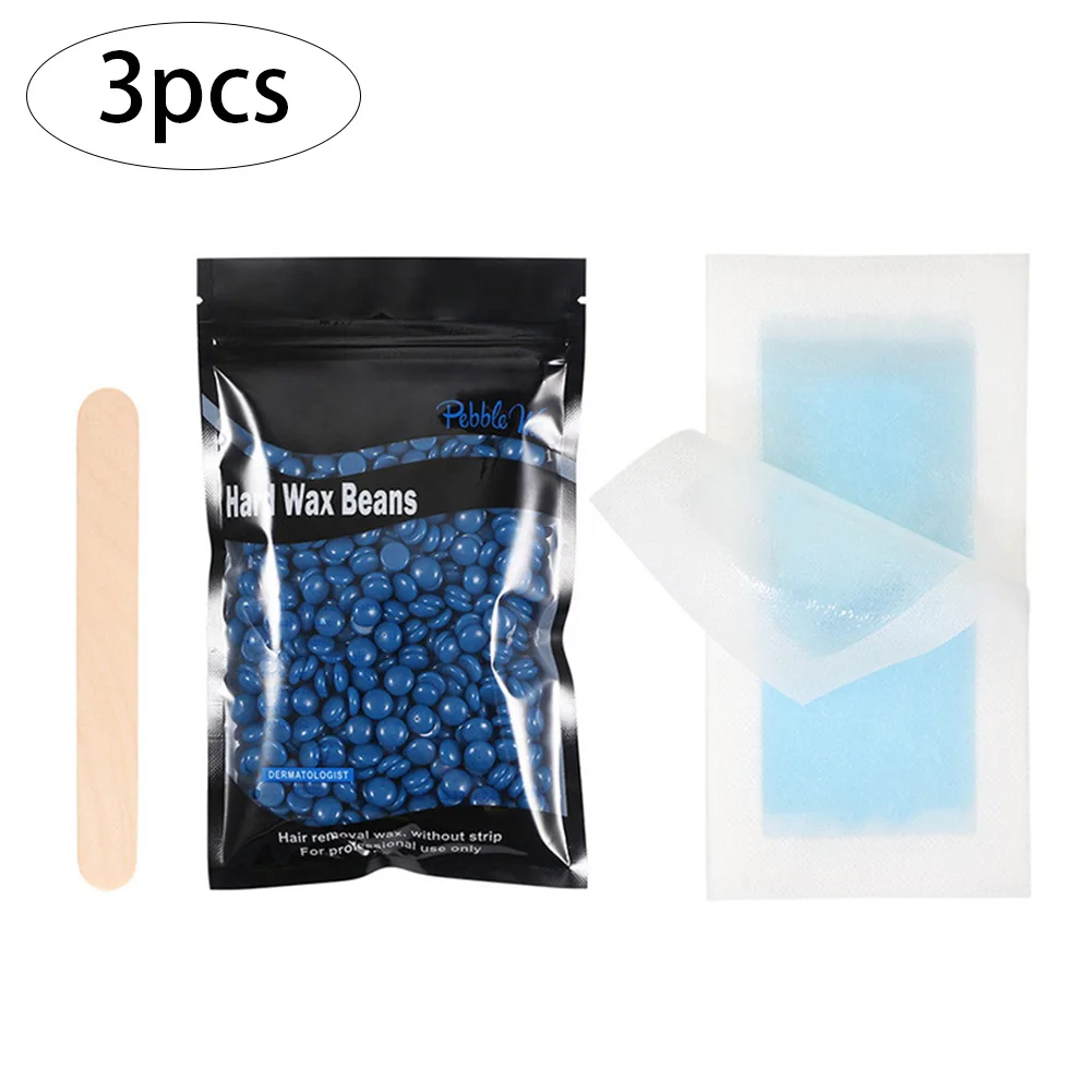 

3PCS Hair Removal Kit Wax Beads Hair Removal Kit Cream Set Wax Stick Dehairing Paper Female Physical Hair Remover For All Skin