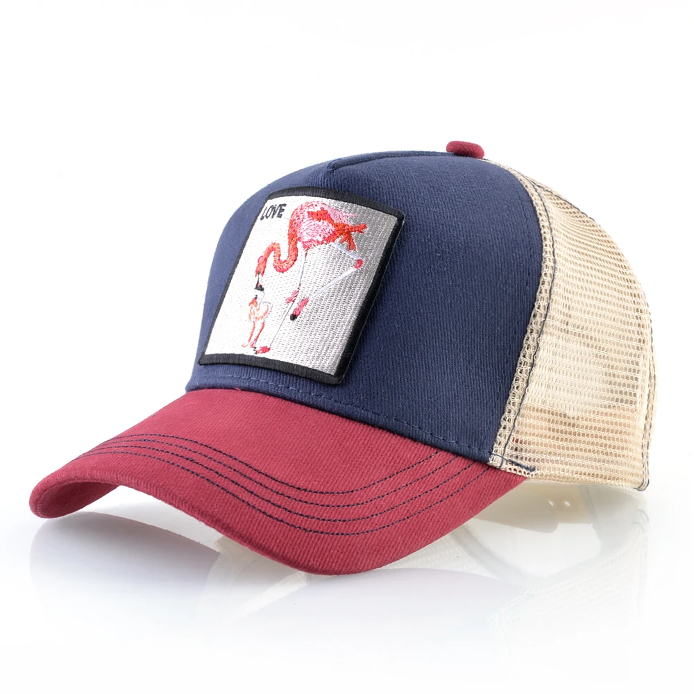 Бейсболка унисекс летняя дышащая с вышивкой фламинго | Аксессуары для одежды