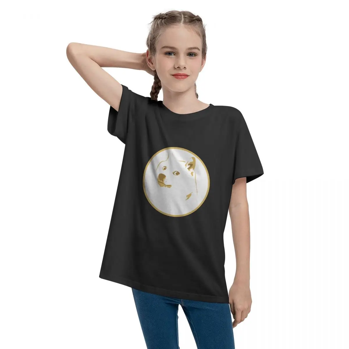 

Minimal Colorful, Doge Face Teenage T-shirt Unisex Comfortable Fashion Summer Tops 100% Cotton