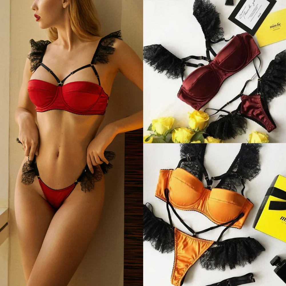 Сексуальное женское нижнее белье Babydoll Ночное белье кружевной бюстгальтер трусики набор набедренных повязок