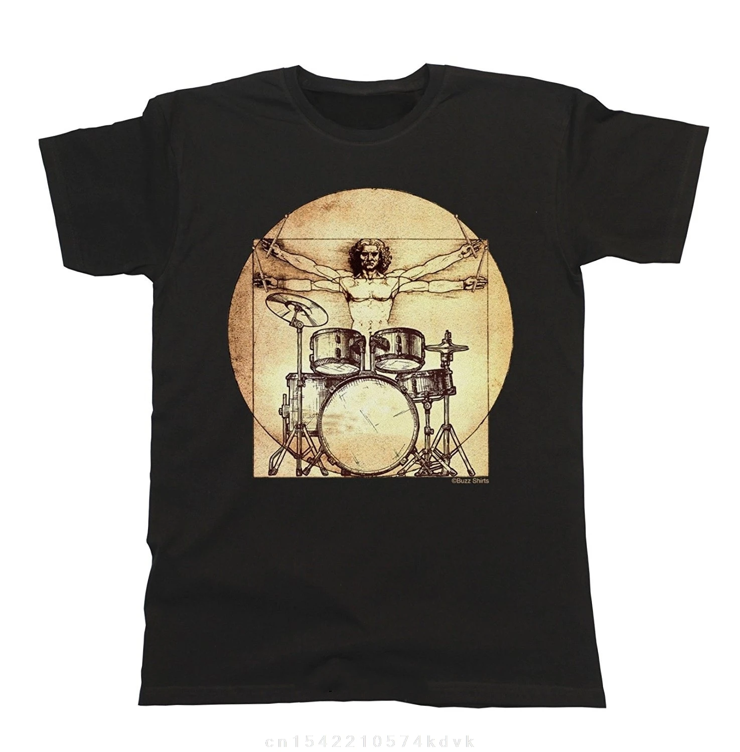 

funny t shirts Fashion T shirt Da Vinci Drummer T-Shirt Men's Fit Drums Music