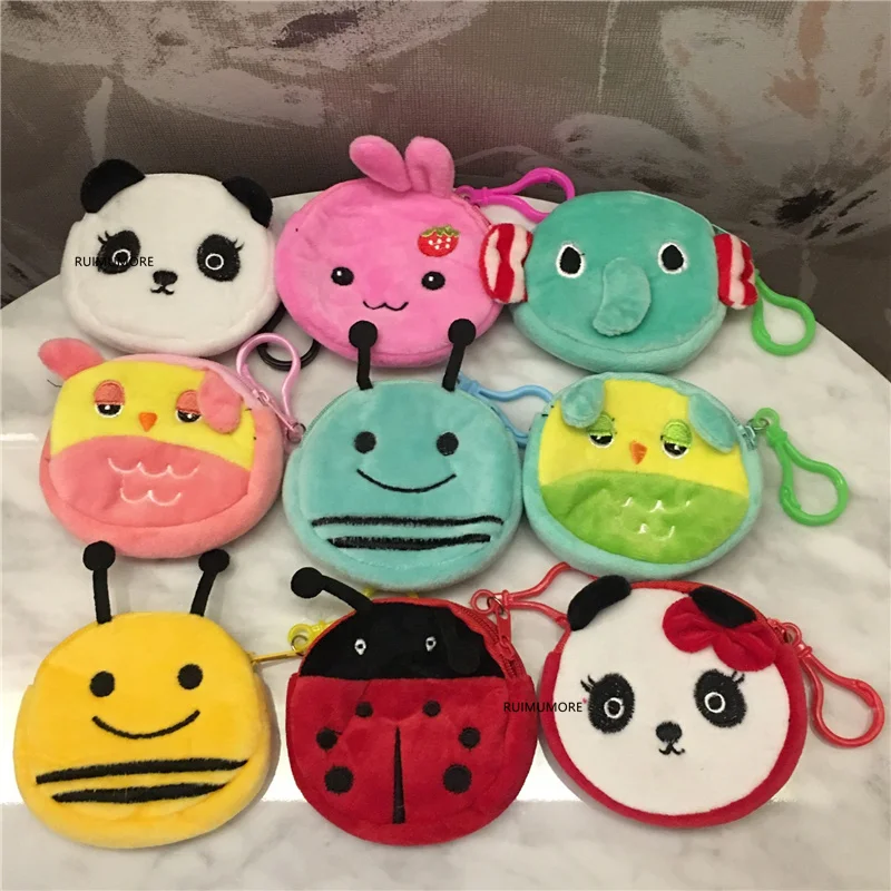 Милые животные маленький 8 см Зажим для ключа плюшевый Кошелек мягкая игрушка