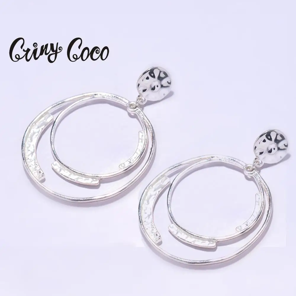 Cring Coco 2020 горячая Распродажа большие серьги висюльки женские сплав круг