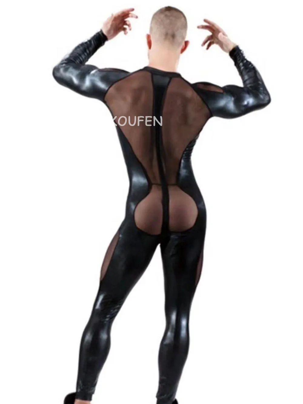 Новый сексуальный ночной клуб Мужской певец DS черный сетчатый прозрачный боди WP