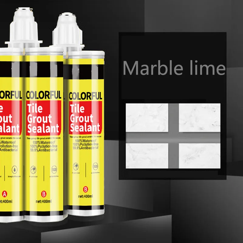 Marble lime 1 шт 400 мл 24 цвета двухкомпонентная керамическая Гибкая эпоксидная плитка затирка для наполнения швов и стыков - Цвет: Marble lime