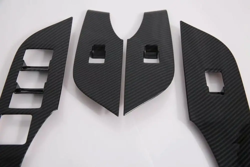 

For Toyota RAV4 2019 4PCS ABS Carbon Fiber For Right-hand Drive Armrest Box Inside Door Handles Car Styling Auto Accessories