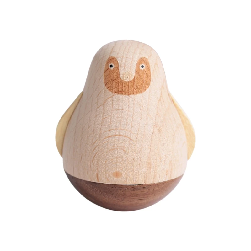 

Wooden Animal Figurine Desktop Tumbler Ornaments Statue Toys Gifts Handcrafts Home Creative Desk Decorations