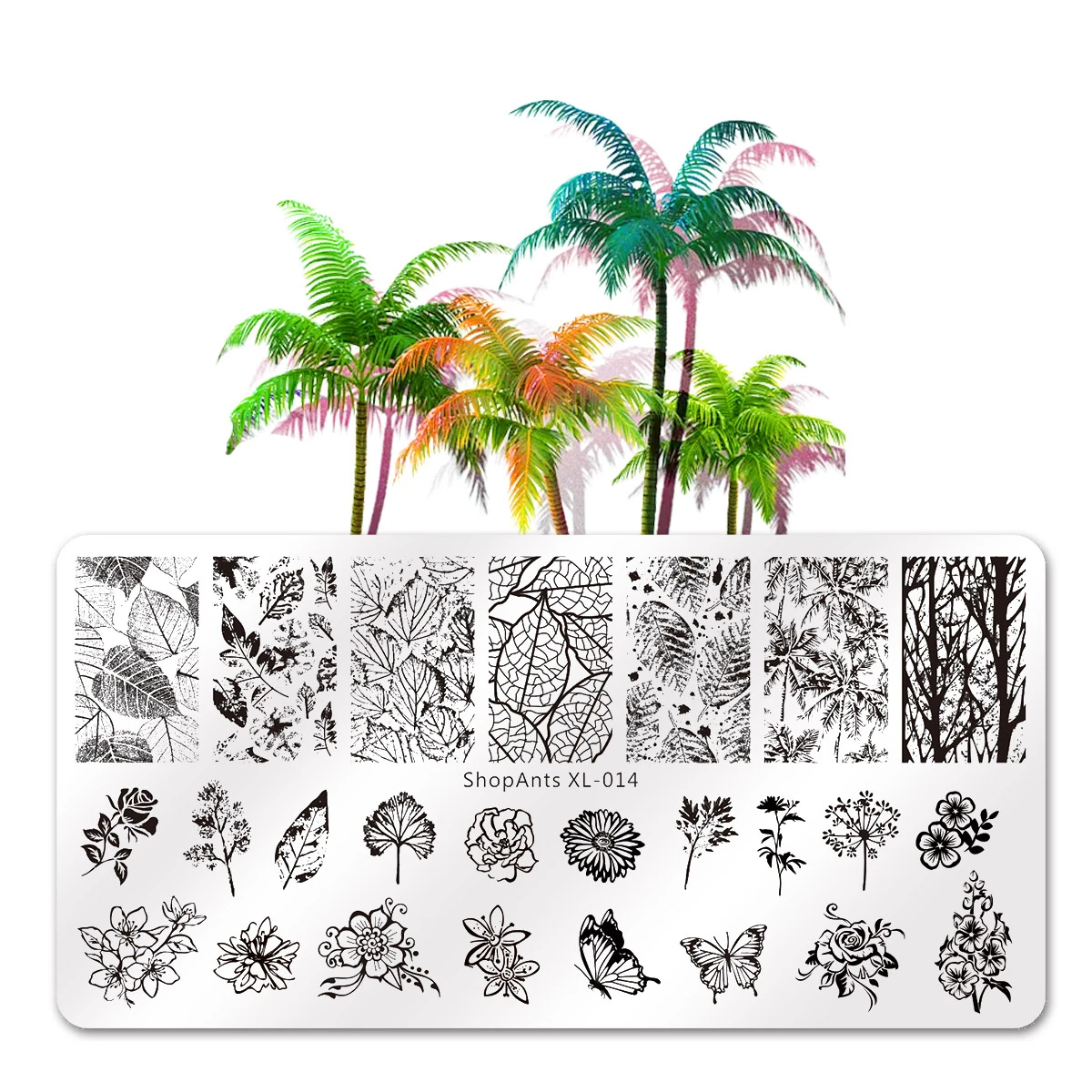 

Stainless Steel 6*12cm Nail Stamping Plate Butterfly Leaves Tree Print Image Stencil Nail Art Stamp Templates