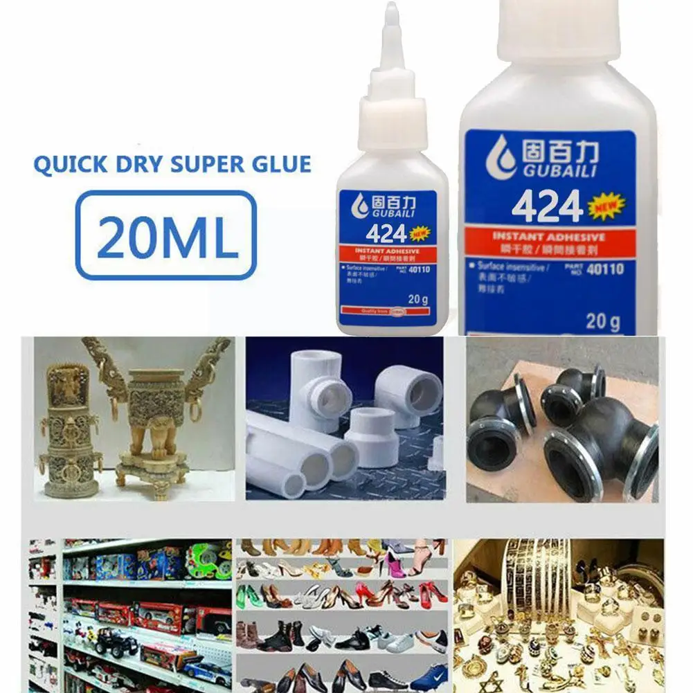 

Gubaili Instant Adhesive Quick-drying Bottle Stronger Plastic 401/403/406/495/496/498/424 For Metal Glue Glue Wood Super Sh W1O9