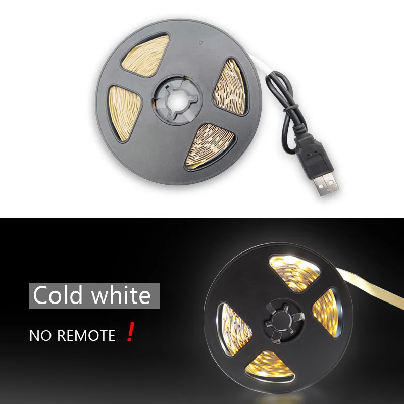 USB мини 3key Светодиодная лента DC 5 В гибкий светильник 60 Светодиодный s 50 см 1 м 2 м 3 м 4 м 5 м SMD 2835 Настольный Декор экран ТВ фоновый светильник ing - Испускаемый цвет: Cold White