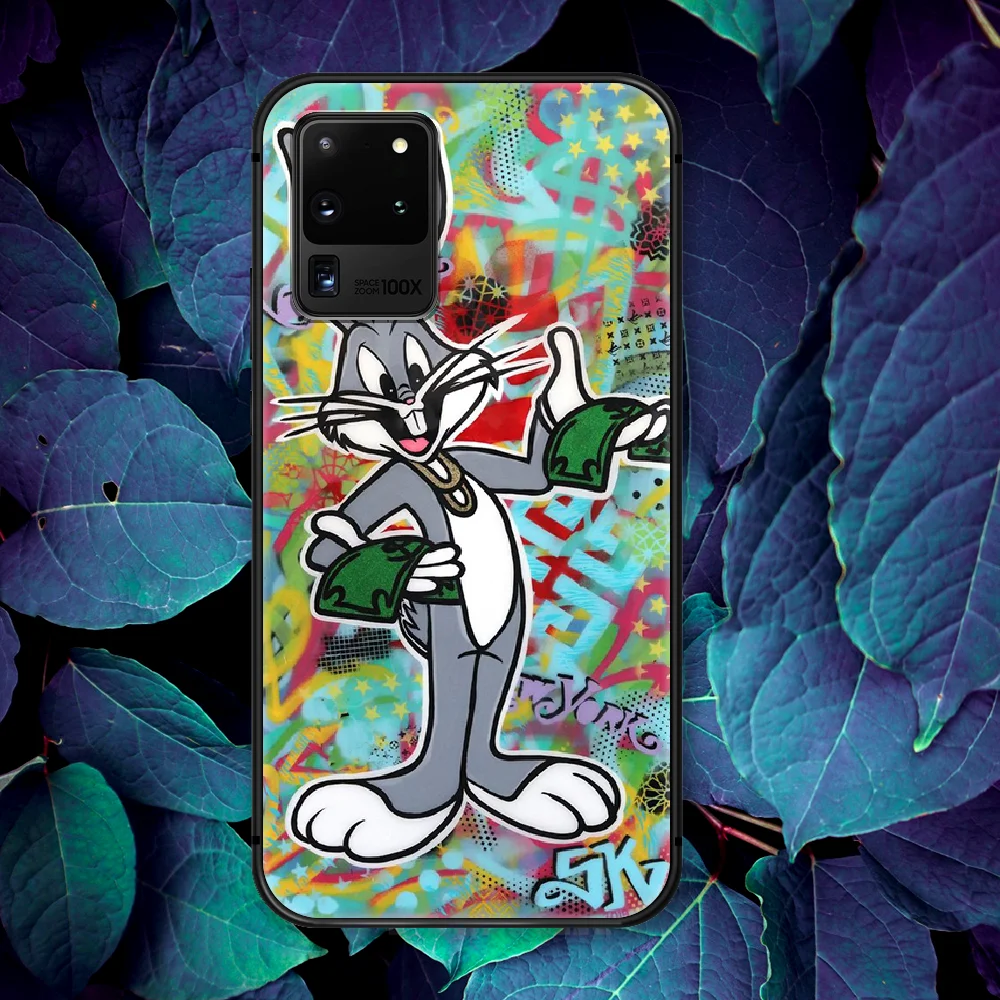 

Bugs Bunny Rabbit Cute Cartoon Phone Case For Samsung Galaxy Note S 8 9 10 20 Plus E Lite Uitra black Etui Soft Back Pretty