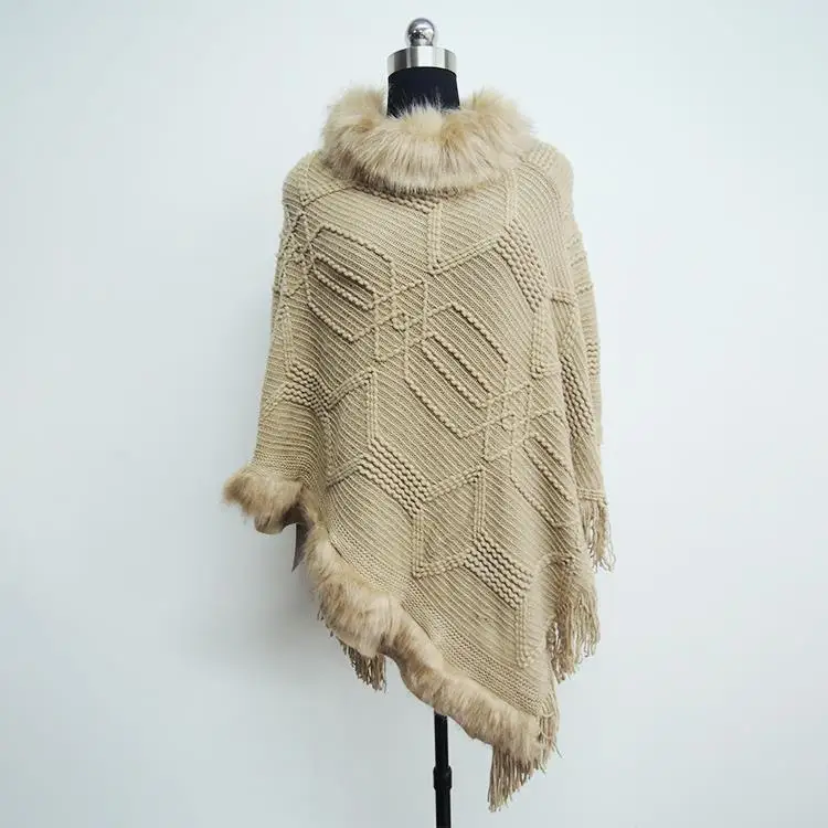 

Autumn Women Spring Batwing Poncho Shawl Fringed Coat Cashmere Scarf Top Striped Sweater Cloark Woman Pullover Sueter Mujer