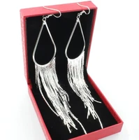fashion super long multi tassel earrings metal tassel womens earrings national charm girl party jewelry anniversary gift