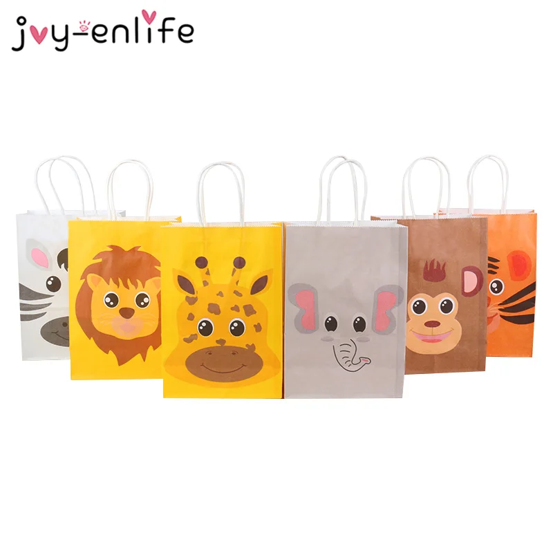 Подарочные пакеты с животными в стиле сафари бумажные для украшения детского дня