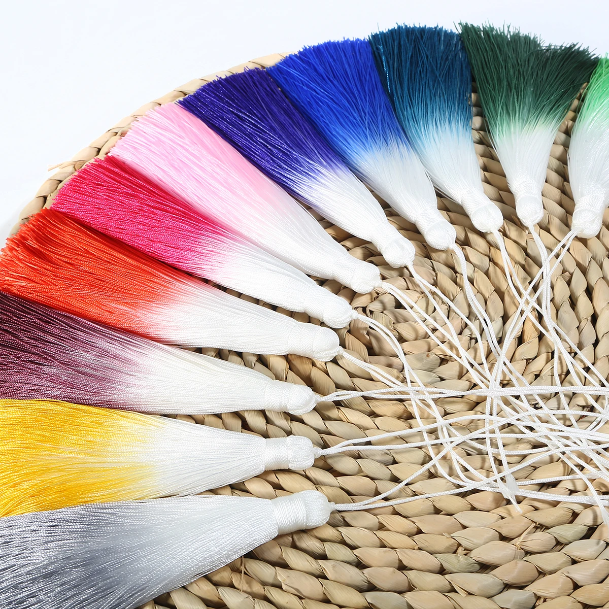 Новое поступление 13 см шелковая кисточка ручная градиентная бахрома для