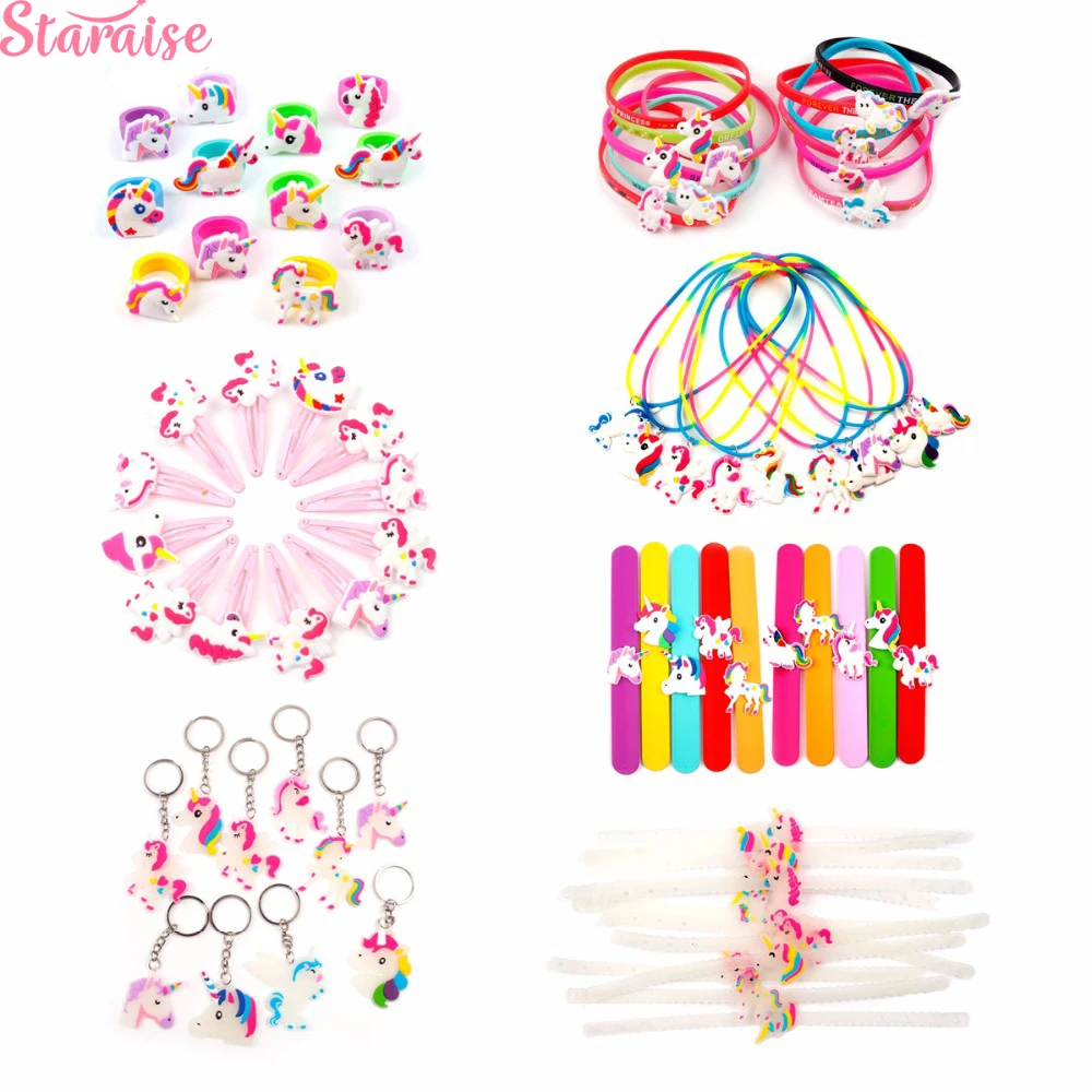 Staraise Единорог вечерние сувениры резиновый браслет светящийся брелок ожерелье с
