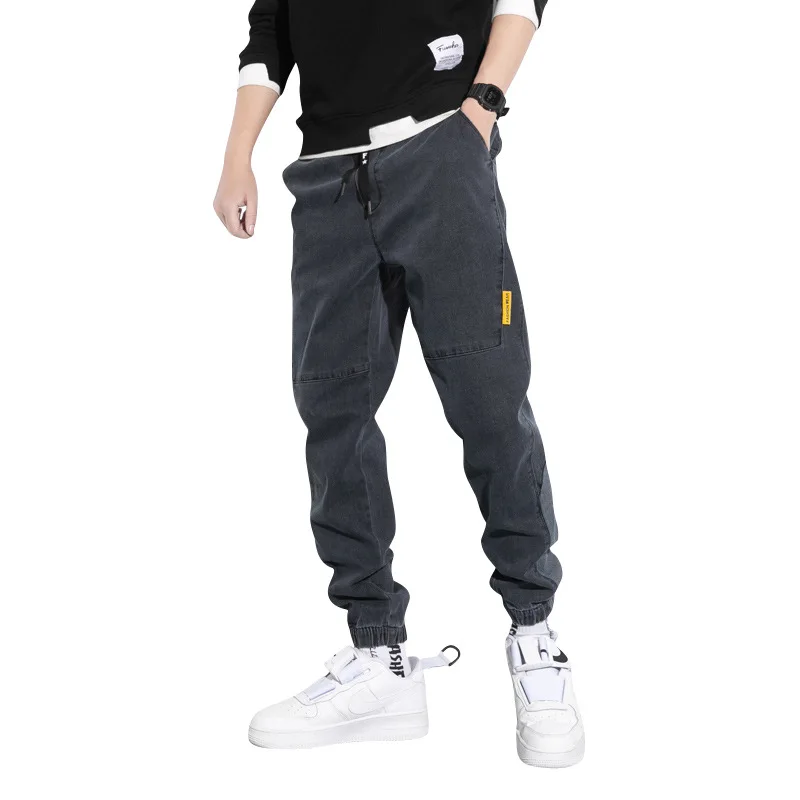 Jeans men's new loose-fitting overalls men's fashion nine-point casual pants