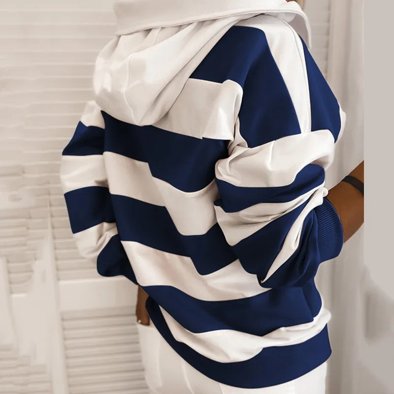 

Fall 2020 Thick Striped Female Thin Hoodies Women's Tops Sweatshirt Section Harajuku Cotton Winter Women Sweatshirt Sudaderas