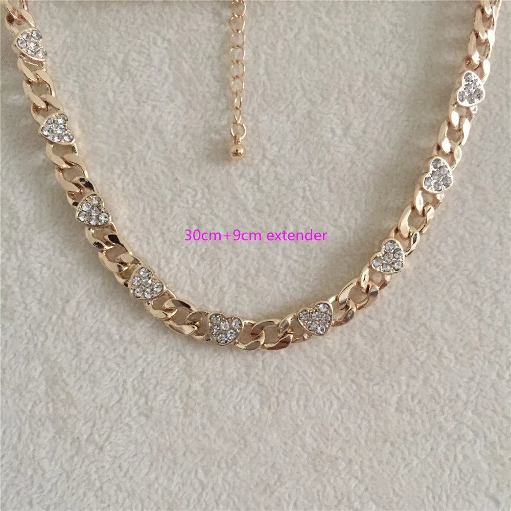 

Lovely Women Necklace 9 love Heart With Stone paving High Quality Choker Necklace for Party Best Gift for Lovers
