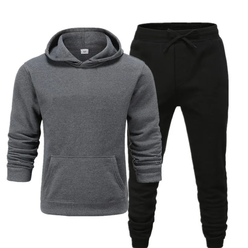 

2021 new fashion men's sports suit jogging hedging sportswear men's casual hooded sportswear men's running wicking