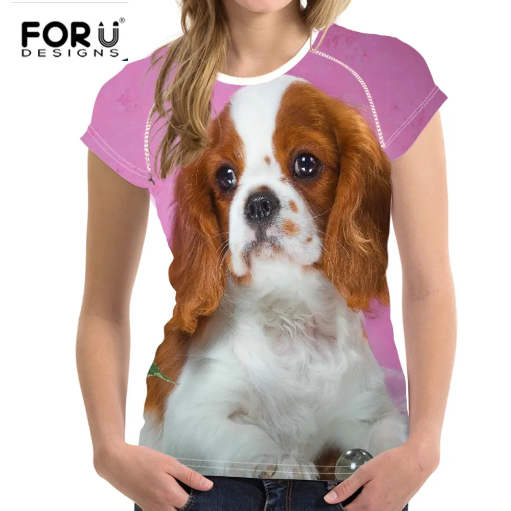 FORUDESIGNS/держатель французский Бульдог Чарльз спаниель футболка с принтом для