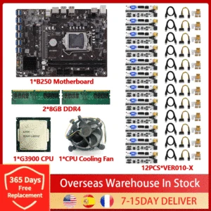 b250c mining rig motherboard 12 usb 3 0 g3900 cpu ver009c010 x 1x 8x 16x pcie riser support 12 gpu graphics card btc eth miner free global shipping
