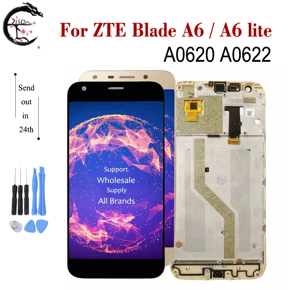 ЖК дисплей с рамкой для zte Blade A6/A6 lite A0620 A0622 Полный сенсорный экран дигитайзер