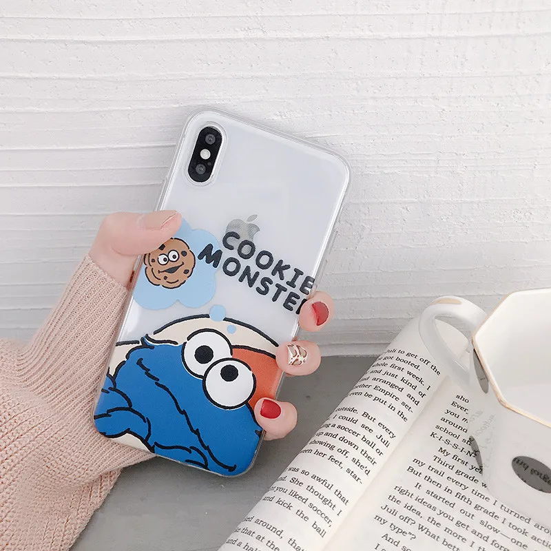 Милый мультяшный чехол Elmo с изображением печенья Улица Сезам для iPhone 11 Pro Max 7 Puls 6 6S