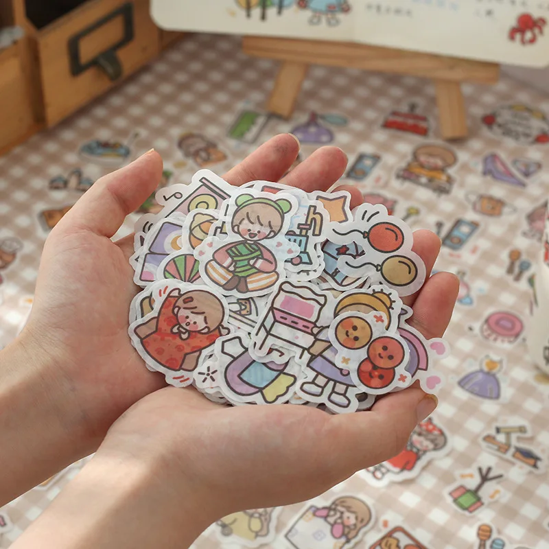 

40 Pcs Fat Planet Series Cartoon Cute Girl Decorative Stickers Scrapbooking Diy Label Diary Stationery Album Journal Planner