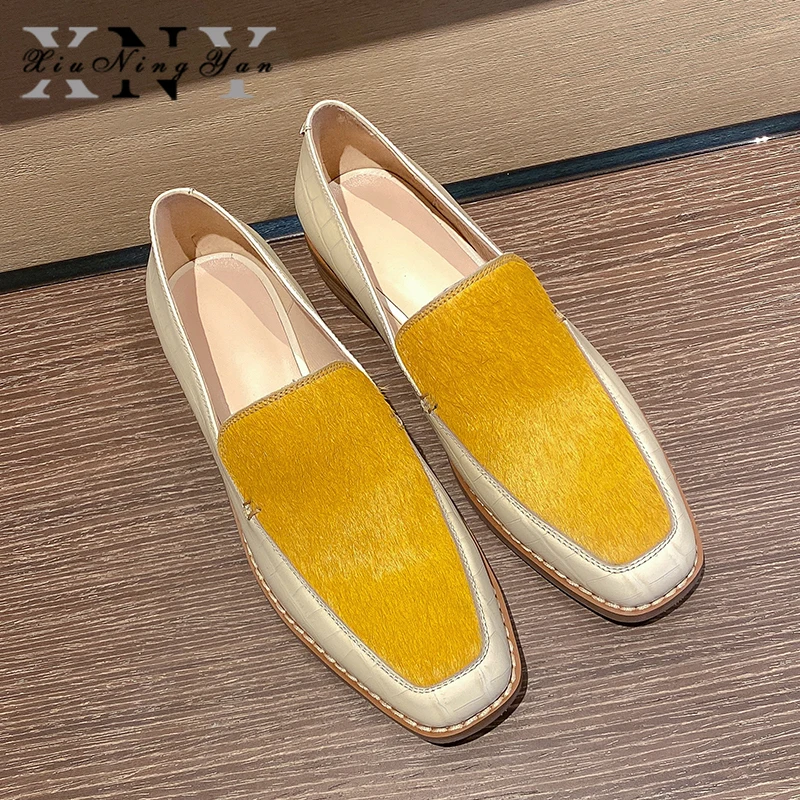 Xiuningyan/Женская обувь 100% натуральная кожа меховая на плоской подошве коллекция 2020