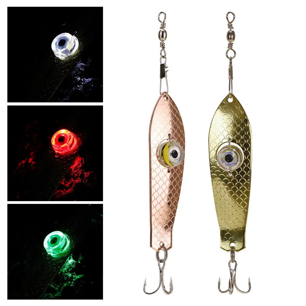 

Fish Lure Light LED Deep Drop Underwater Spoon Shape Fishing Squid Fish Lure Light Flashing Lamp Fishing Tackle Pesca Iscas