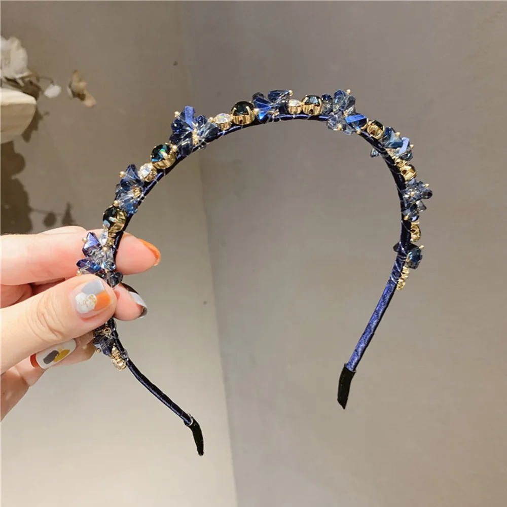 Luxury Crystal Hairband Rhinestone Retro Headbands French Elegant Hair Hoop Headband Thin Accessories |