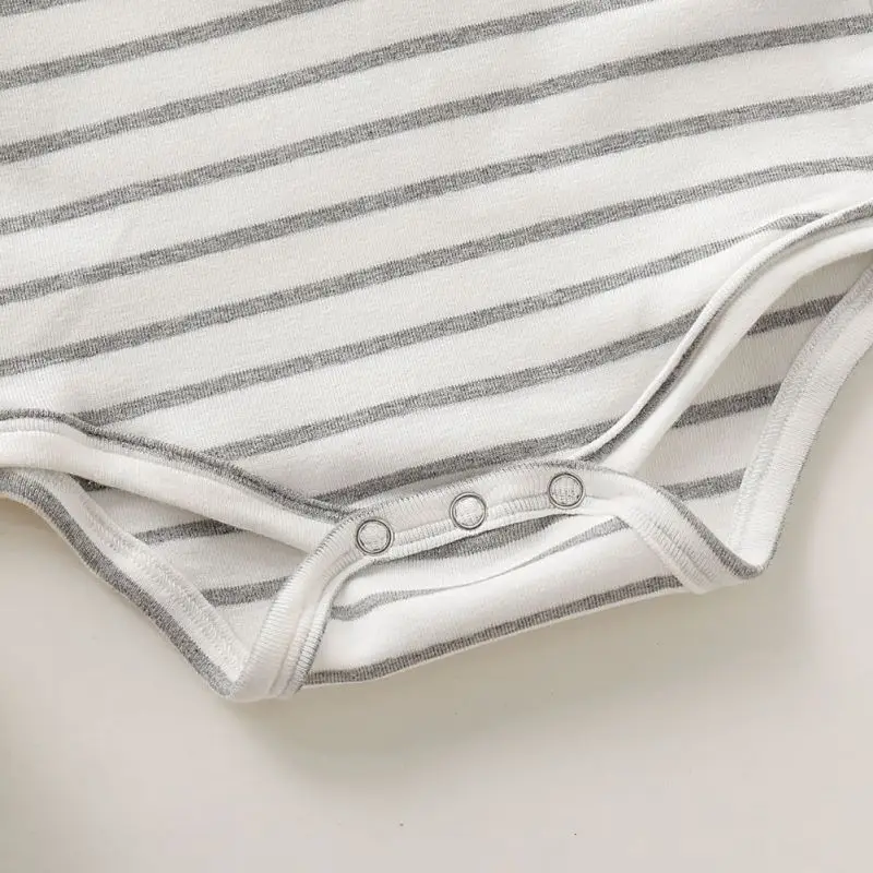 

Infant Baby Boy Clothes Rompers Long Sleeve Striped Romper Solid Print Clothes Kids Girls Boys Jumpsuit Newborn Clothes
