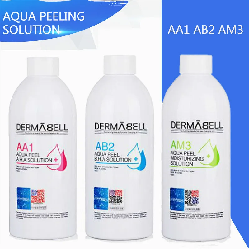 Aqua Clean Solution Aqua Peeling Concentrated Solution Dermabell 3*400Ml Bottle Facial Serum Hydra Face Serum For Normal