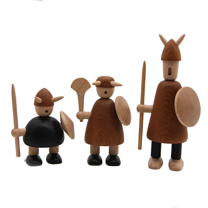 Ручной работы деревянная фигурка солдата фигурки животных домашний декор