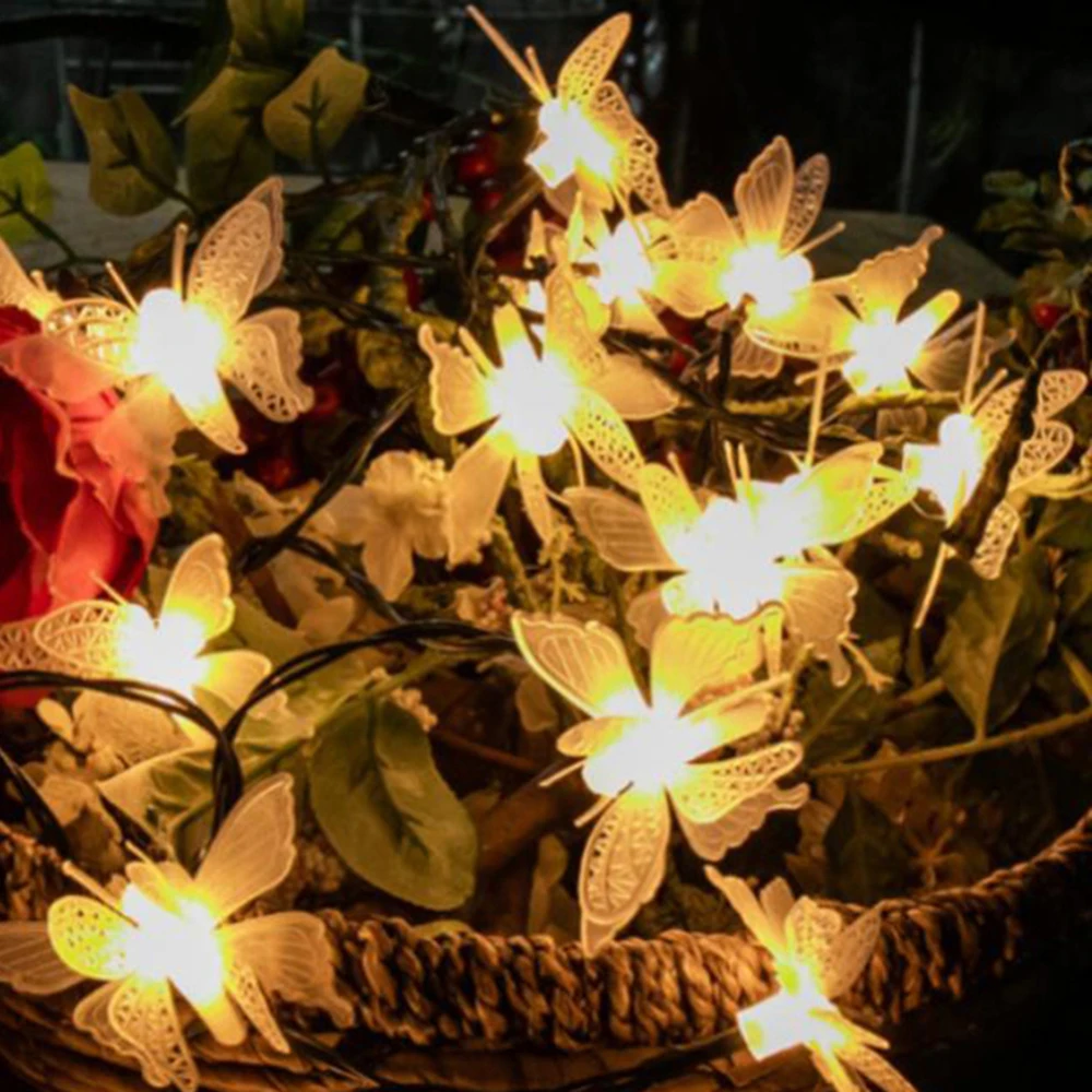 3 м 20 светодиодов гирлянда бабочка цветок сказочные огни хрустальные цветы для