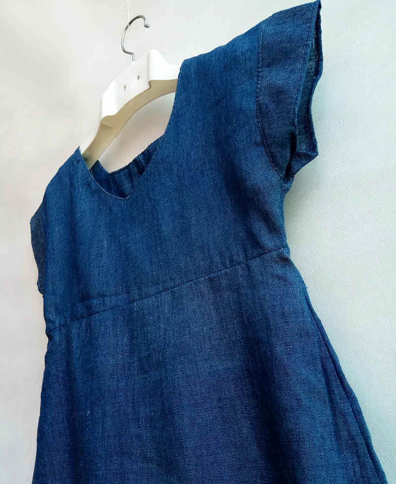 Летнее платье для девочек хлопковые детские платья детское из джинсовой ткани