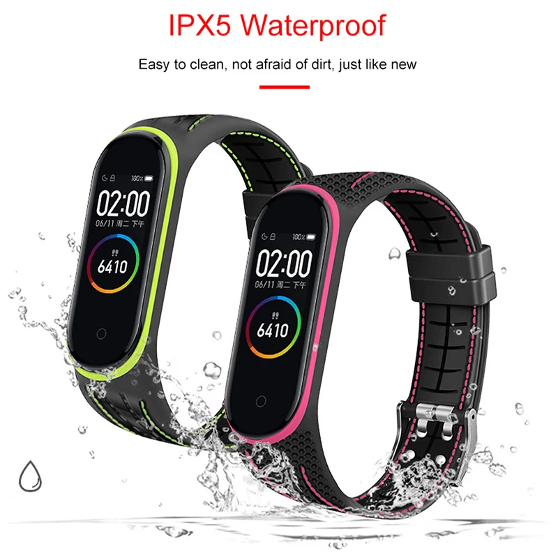 Спортивный силиконовый ремешок для браслета Mi Band 4 на запястье Xiaomi 3 ремешка