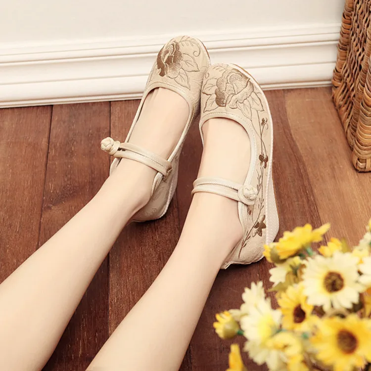 Женские парусиновые туфли с вышивкой в китайском стиле старого Пекина ханьфу для
