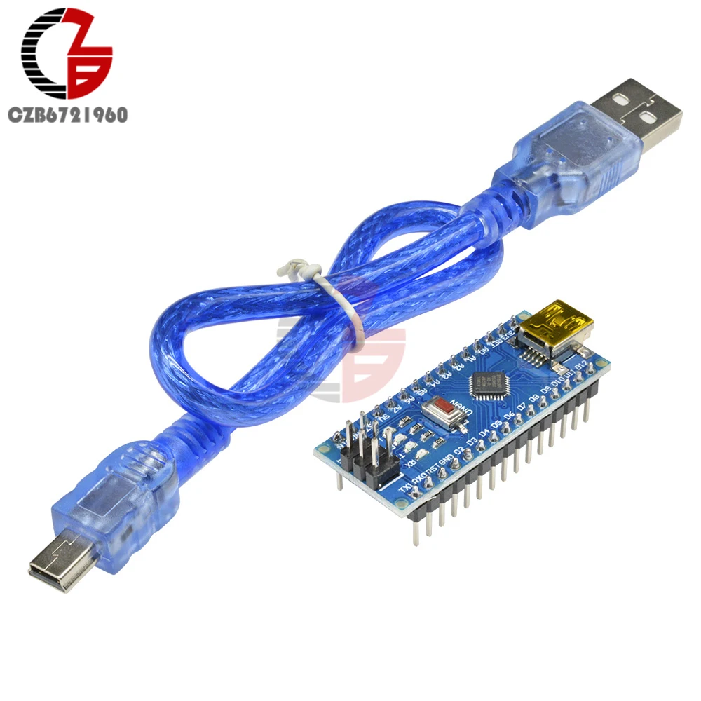 Mini USB CH340 CH340G Nano V3.0 ATmega328 16M 5V Микроконтроллер плата для Arduino с USB кабелем