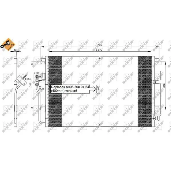 Радиатор кондиционера 680x460x16 \MB Sprinter III 06 NRF 35849 | Автомобили и мотоциклы