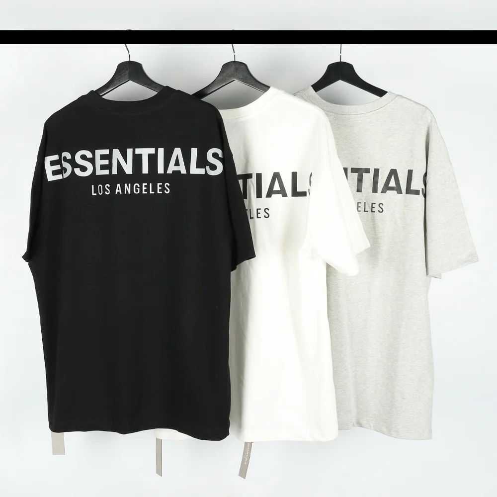 

2021 Essentials Of God Los Angeles LA limited reflective Print Women Men T shirts tees high street short sleeve T-shirt cotton
