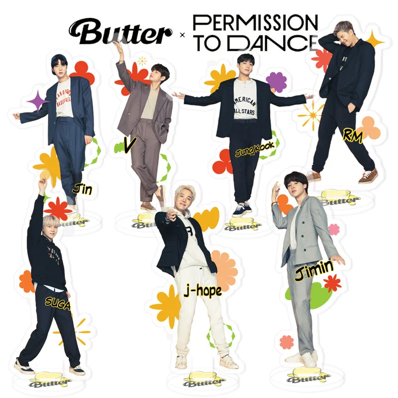 

KPOP Bangtan Boys Butter Acrylic Stand Up Stop Sign Tablecard K-POP JK V JIN SUGA Fan Favorites New Korea Group Thank You Card
