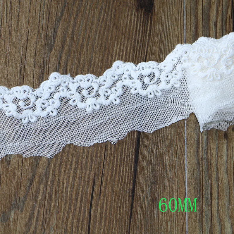 6CM 2YARD 2 ярда 7-16 см белая кружевная лента ручной работы кружевная отделка пэчворк материал пошив одежды «сделай сам» Аксессуары - Цвет: 6CM 2YARD