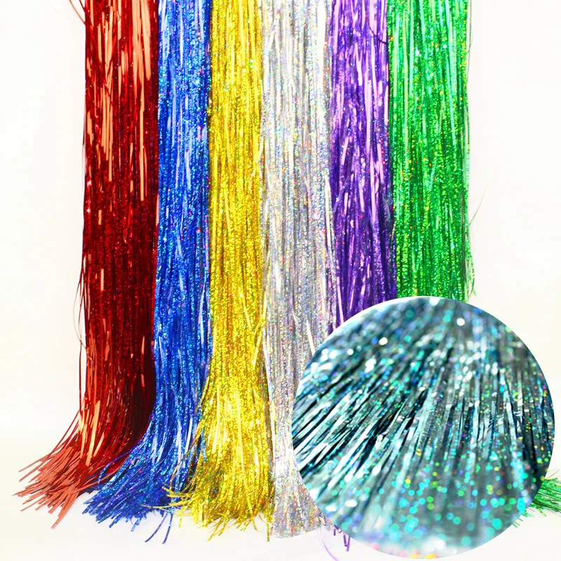 

5pcs 100cm Foil Tassel Fringe Tinsel Curtain Tassel Garland Balloons Ribbon Christmas Party Wedding Decorations Backdrop Decors